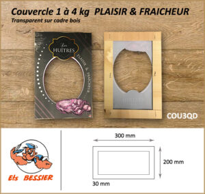 Couvercle transparent sur cadre bois (1 à 4 kg) PF
